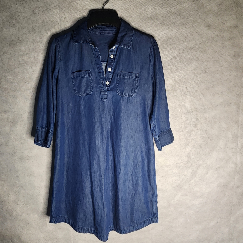 Casual Blue Denim Tunic Dress